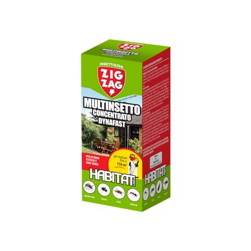 Zig Zag, Habitat, Insetticida concentrato, Flacone di plastica con misurino dosatore, per interni, esterni ed aree verdi, formato 250 ml