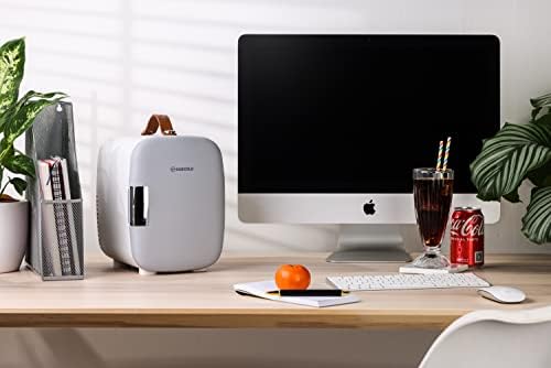 Subcold Pro4 Luxury Mini Fridge Cooler | 4 Litre / 6 Cans | AC and Exclusive USB Power Option | Portable Small Fridge for the Office, Bedroom, Car, Travel, Skincare & Cosmetics (Grey)