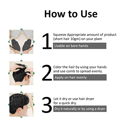 Image of Natural Black Temporary 1 Day Hair Color | Root Touch-Up Concealer for Women & Men | Ammonia, Paraben & PPD Free | Washable Hair Colour | Zero Damage | No Bleach | 60g