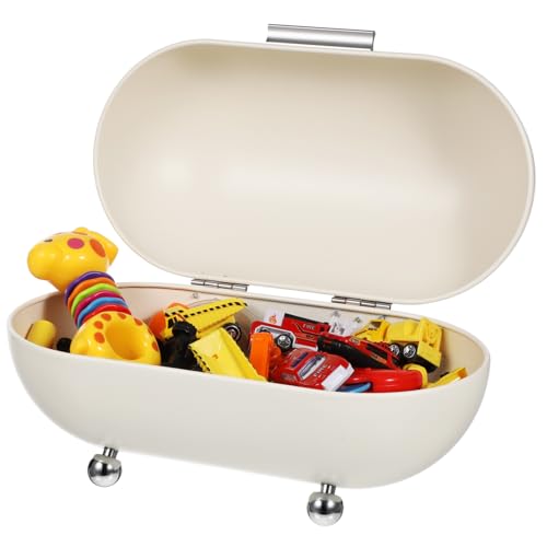 Ipetboom Retro Metal Bread Box – Stylish Kitchen Storage Container for Countertop Use in Milk White