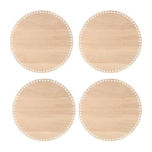 Base de panier au crochet 10" PATIKIL en bois rond pour tricot DIY lot de 4