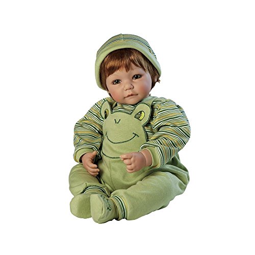 Adora Toddler Doll Froggy Fun Boy Doll with frog applique jumper and matching striped cap