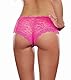 Dreamgirl Damen Stretch-Spitze, freche Hipster Panty - Pink - X-Groß