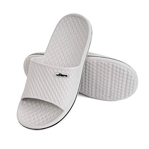 Image of FUNKYMONKEY Men's Shower Slides - Non Slip Quick Drying Sandals for Men - Lightweight Pool Beach Bathroom Slippers Indoor Outdoor