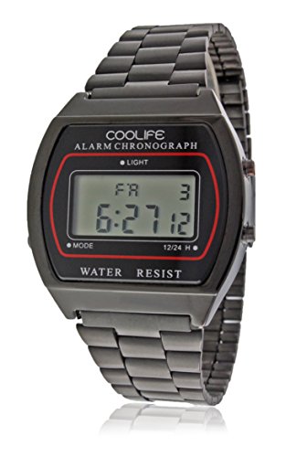 Coolife Unisex polshorloge retro stijl horloges digitaal kwarts metaal CL2013G934