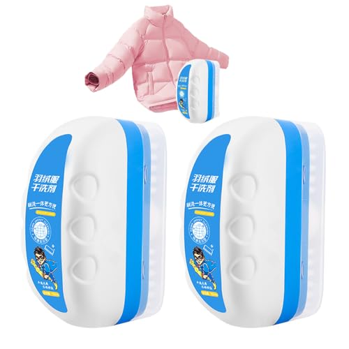 ELEFOCUS 100ml Down Jacket Dry Cleaning Agent with Brush,Down Jacket Cleaner Dry Cleaning of Down Garments Quick Cleaning Agent (2Pcs)