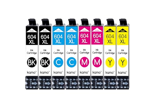 kamo 604 XL Druckerpatronen Kompatibel mit Epson 604 604XL Patronen (8er-Pack), für Expression Home XP-2200 XP-2205 XP-3200 XP-3205 XP-4200 XP-4205, Workforce WF-2910 WF-2930 WF-2950 WF-2935