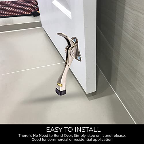 Easy Pedal Kick Down Door Stop Stopper Easy Step Door Kick Doorstop,Premium Quality,Height-Adjustable Rubber Foot,4 Inch #TOP5