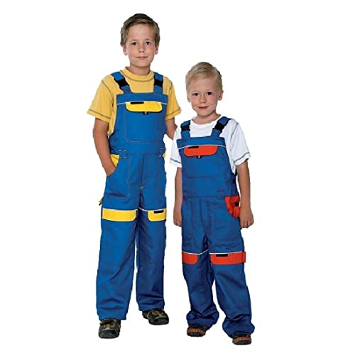 Kinder Arbeitshose Latzhose 100% Baumwolle Berufsbekleidung Kinder Anzug Overalls , Blau / Rot - 116 EU