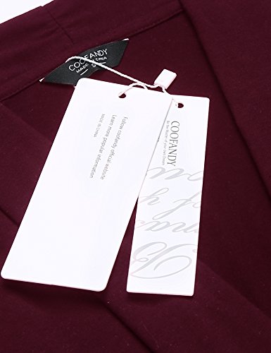 Coofandy Men's Ruffle Shawl Collar Cardigan Sleeveless Open Front Vest Lightweight Cotton Long Length Drape Cape Wine Red #TOP3