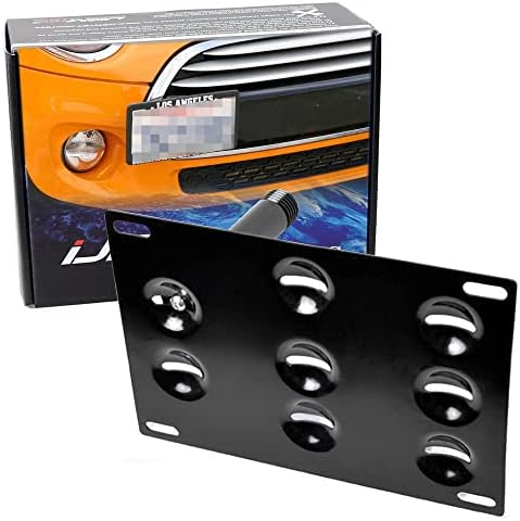 iJDMTOY No Drill Front Bumper Tow Hook License Plate Mounting Bracket Adapter Kit Compatible With Mini Cooper 3rd Gen F55 F56 Cooper Hardtop/Hatch