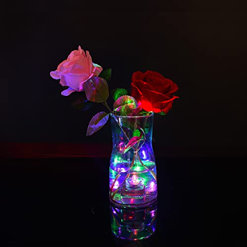 Image of Submersible LED Lights with Remote, Waterproof Tea Lights(Pink-24Pack)