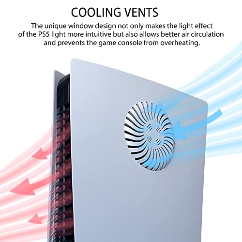 PS5 フェイスプレート 冷却孔ダストフィルター付 ディスク版用 DOBEWINGDELOU PS5 フェイスプレート コンソールカバー 交換用 サイドプレート シェル 防塵 アクセサリー ABSケース ブ白