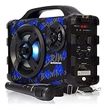 Caixa de Som 120w Amplificada Bluetooth Mp3 Gravadora com Microfone P10 Rádio Fm Conexão Usb Cartão SD P2 (Azul)