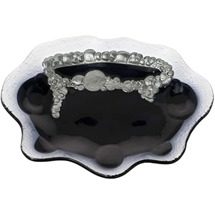 Boston International Spooky Halloween Glass Serving Plate, Large, Cauldron