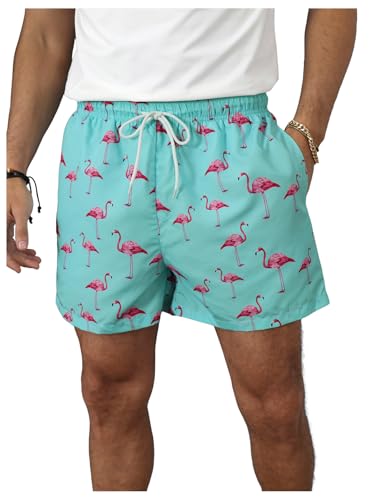 SHENHE Men's Swim Trunks with Compression Liner Swimming Bathing Suit Beach Shorts with Pockets