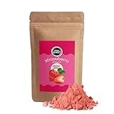 Spicy Welt Gefriergetrocknetes Erdbeerpulver (100g) – Erdbeer Fruchtpulver Für Smoothies, Porridge & Backen | Rosarote Farbe, Sommerlich Süß | 100% Naturrein, Ohne Zusätze