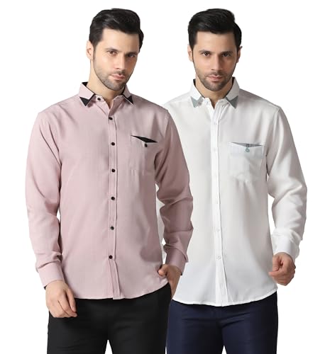 Image of TAGDO Men's Full Sleeve Shirt | Pocket Design and Spread Collar Shirt for Man (2054)