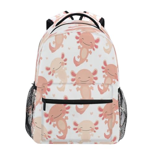 Sac à dos axolotl pour fille et garçon, grand cartable de voyage