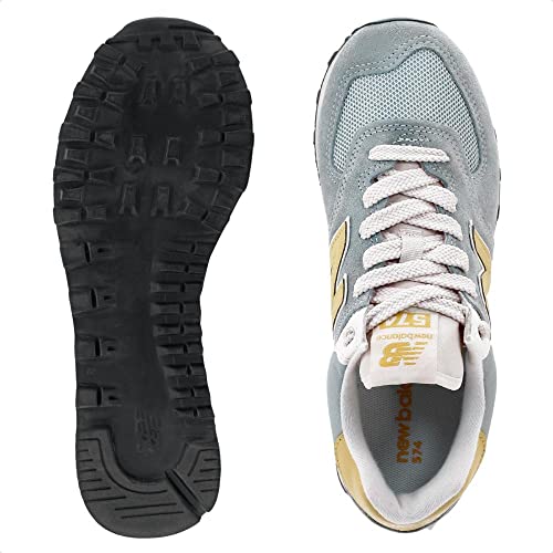 Tênis New Balance 574, Feminino, Azul/Amarelo, 36