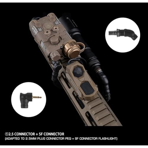 JFFCESTORE Tactical Modular Remote Dual Wire Two Pressure Switch Three Adapter Plug for PEQ-15 Series and M300/M600 Series Tactical Flashlight， Fit Mlok/Keymod/20mm Rail Mount (Tan) by JFFCESTORE - Image 3
