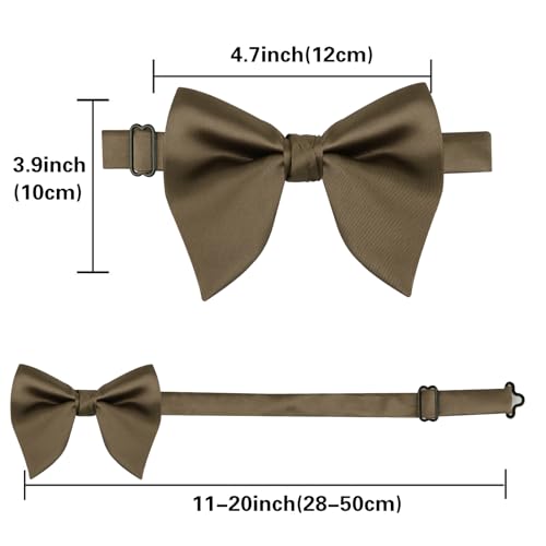 Image of Alizeal Velvet Pre-tied Adjustable Bow Tie for Men Oversize Formal Solid Tuxedo Bowtie