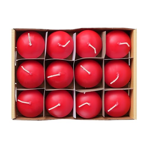 12 Candele galleggianti Rosso 4.6x3cm, Candele Decorative Candele SPA Non Profumate 4 Ore di Combustione
