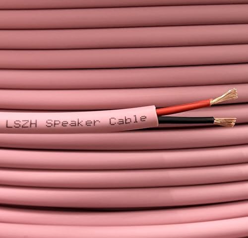iStrand 10m 2 Core 16 AWG Copper Low Smoke Zero Halogen LSZH Speaker Cable Pink Sheath with Red and Black Wire