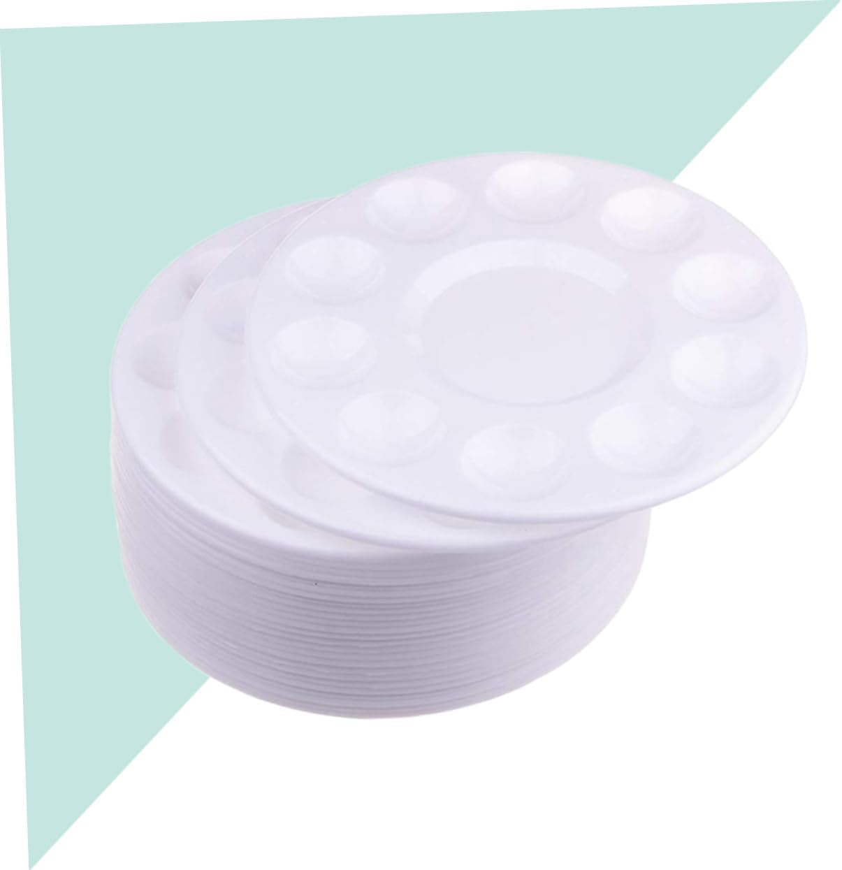 28-Piece Plastic Watercolor Palette Set for Kids and Artists White Paint Tray for DIY Crafts Art Projects and Painting Parties