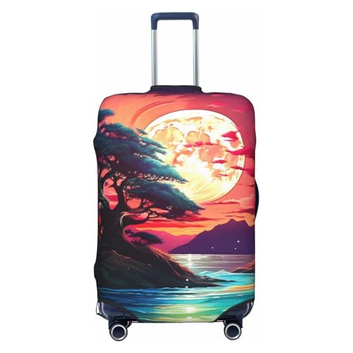 Magic Moon Night Luggage Cover Washable Elastic Suitcase Cover Anti-Scratch Travel Luggage Protector Covers for Kids Adult S fits 18-21 inch Suitcase
