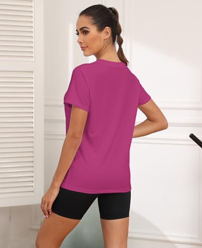 Image of KevaMolly Workout Tops for Women UPF50+ Breathable Loose Fit Yoga T Shirts Short Sleeve Running Gym Athletic Tee Top