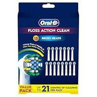 Oral-B [GENUINE] Floss Action Clean Electric Toothbrush Refills, 15 Value Pack