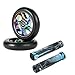 Roue trotinette freestyle 2pcs Remplacement des roues de scooter 100mm Scooter roulant des roues de scooter avec des poignées de scooter Scooter Freestyle Trottinette Stunt ( Color : Black with blue )