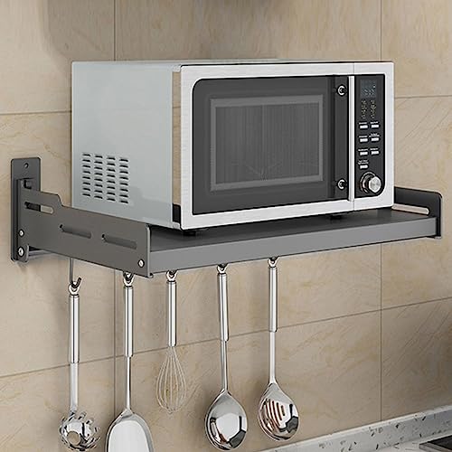 Support mural pour micro-ondes avec étagère à casseroles et solution de rangement