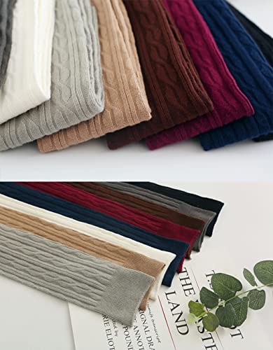 Women Over Knee Socks Thigh High Socks Cotton Knitted Stockings Braided Thin Long Boots Socks Gift4