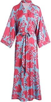 Aensso Long Soft Lightweight Silky Kimonos Robes for Women, Luxury Japanese Floral Womens Kimono Robe