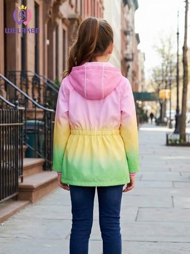 Image of WELAKEN Fleece lined Jackets with Water-Resistance Frabic for Kid's & Toddler II Girl's Rain Jacket & coats
