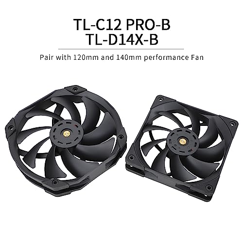 Thermalright Frost Commander 140 Black CPU Cooler, Dual Towers 5 Heat Pipe, Double PWM Fans Cooling, Computer CPU Cooler, for Intel LGA 1150/1151/1200/2011/1700&AMD:AM4/AM5
