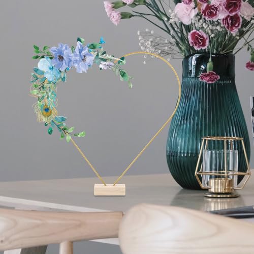 Aros metálicos dorados base de madera estables para centros de mesa sin caídas 5
