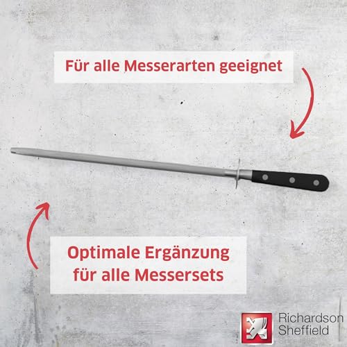 Richardson Sheffield V SABATIER Wetzstahl 8", Profi Messerschärfer Wetzstahl, Messerschleifer, Wetzstab, Klingen-Schleifer/-Schärfer… – Ansicht 2