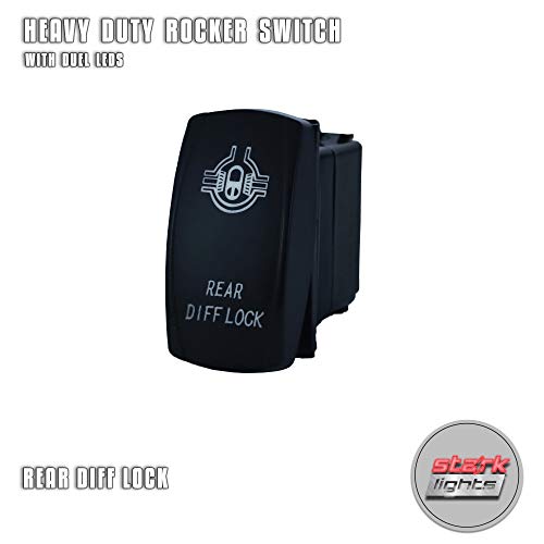 Rear Diff Lock - Blue - Laser Etched 5-Pin Double Pole Single Throw Rear Diff Lock Maintained On-Off Dpst Toggle Switch 20A 12V #TOP5