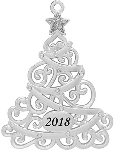 2018 Annual Christmas Tree Harvey Lewis™ Silver-plated Ornament - Made with Swarovski® Elements