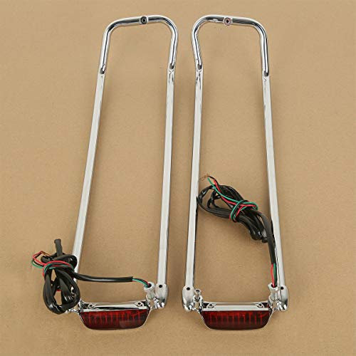 Guardia superior para tapa de alforja TCT-MT, color cromo, con luz roja, compatible con Harley Davidson Touring (1994-2013) miniatura 7