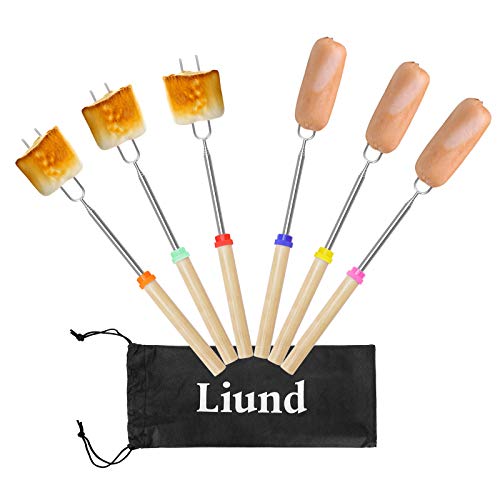 Marshmallow Roasting Sticks with Smores Skewers - Perfect for Family Fire Pit Gatherings