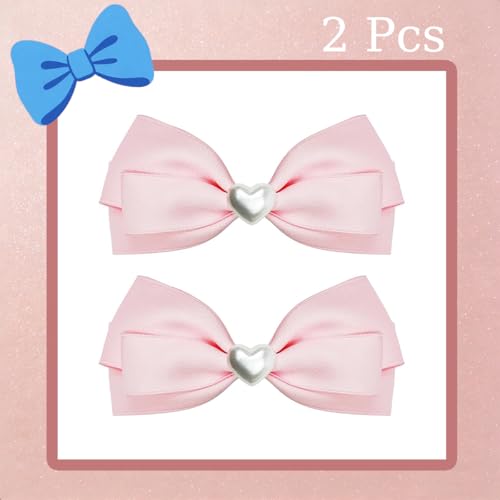 Pinzas para cabello moño rosado 2 piezas para mujer miniatura 6