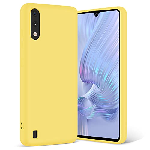 Coque Samsung A01 silicone souple jaune citron pour éviter les bris d'écran