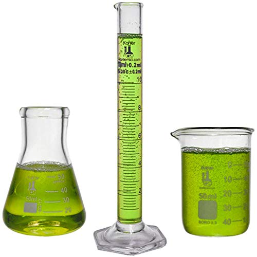 Beaker, Flask, Cylinder Set, 3.3 Boro. Glass - 3 Pieces - 50ml Beaker