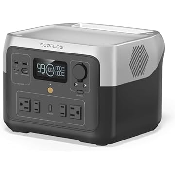 EF ECOFLOW RIVER 2 Max, 512Wh Estação de energia portátil bateria LiFePO4 Battery/ 1 Hour Fast Charging, Up To 1000W Output Solar Generator (Solar Panel Optional) for Outdoor Camping/RVs/Home Use
