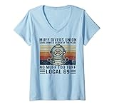 Womens muff divers union shirt V-Neck T-Shirt