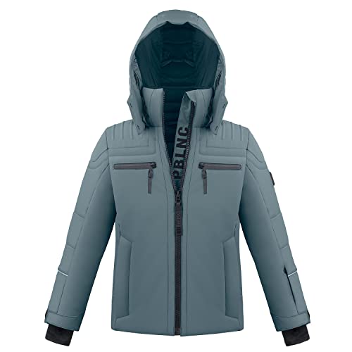 Veste de ski garçon Poivre Blanc gris pour les journées sur les pistes